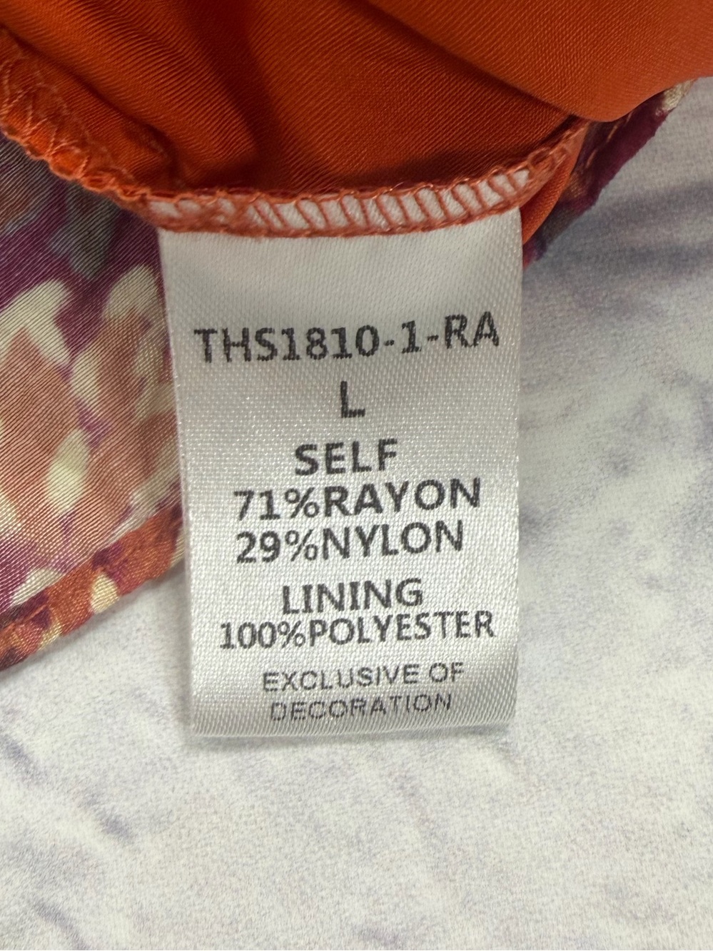 NWT Anthropologie THML Orange Floral Bohemian Blouse. Size Large. - Picture 7 of 11